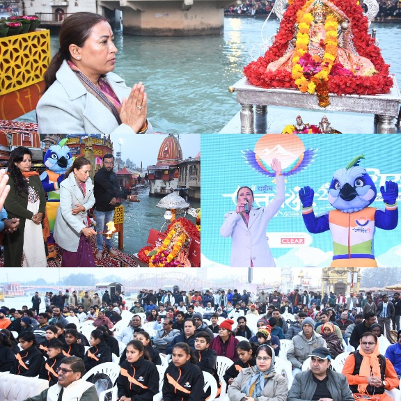 खेल मंत्री रेखा आर्या ने मां गंगा से मांगा, खिलाड़ियों के लिए आशीर्वाद।