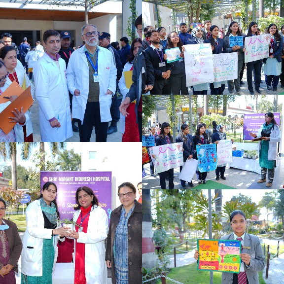 श्री महंत इन्दिरेश अस्पताल में सर्वाइकल कैंसर पर चला जागरूकता अभियान।