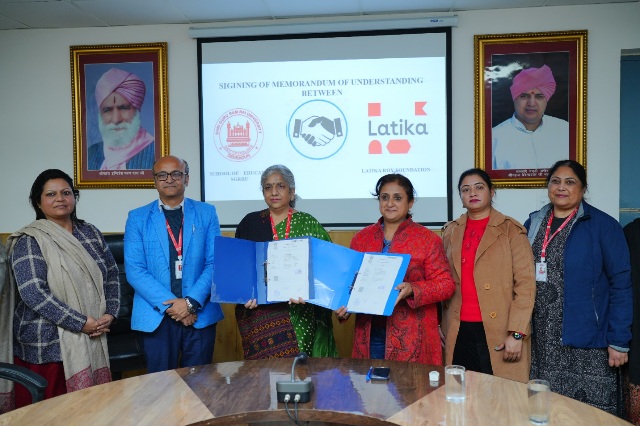 एसजीआरआरयू एवम् लतिका राॅय, फाउंडेशन के बीच साइन हुआ एमओयू।