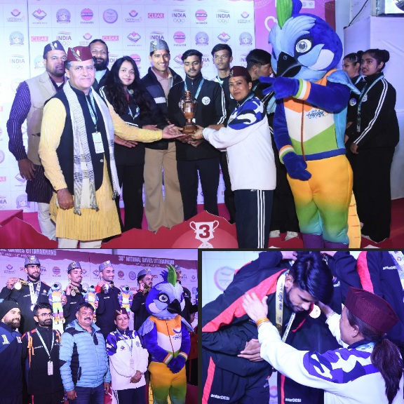 योगासन का रंगारंग समापन, खेल मंत्री ने विजेताओं को पहनाए पदक।