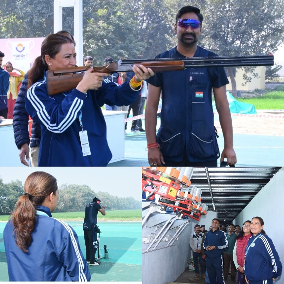 प्रदेश को मिली पहली शॉटगन शूटिंग रेंज, खेल मंत्री रेखा आर्य ने शूटिंग की व्यवस्थाओं का लिया जायजा।