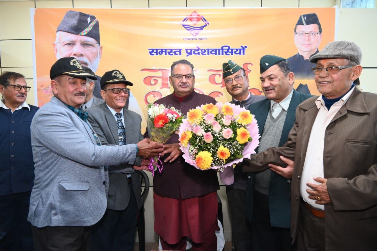 पूर्व सैनिकों के संवाद कार्यक्रम को किया सम्बोधित, सैनिक कल्याण मंत्री गणेश जोशी।