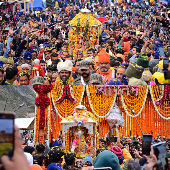 भगवान केदारनाथ की पंचमुखी उत्सव डोली, पहुंची श्री केदारनाथ धाम, केदार घाटी में आकर अभिभूत हो रहे श्रद्धालु।