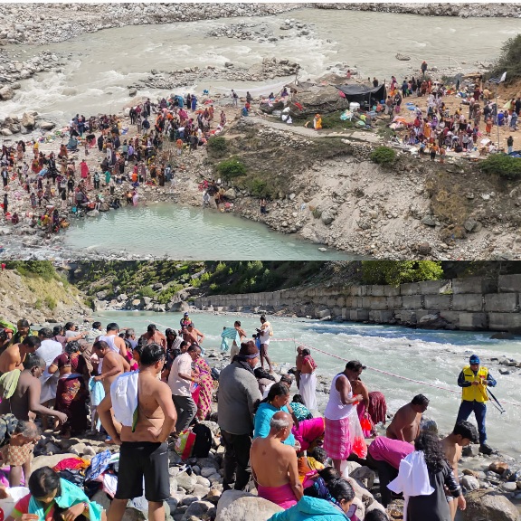 माणा गांव में शुरु हुआ पुष्कर कुंभ, दक्षिण भारत के श्रद्धालुओं ने लगाई आस्था की डुबकी। 