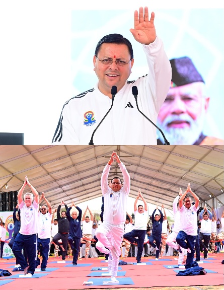 मुख्यमंत्री पुष्कर धामी ने भराड़ीसैंण से दिया, “हर घर योग, हर जन निरोग’’ का संदेश। 