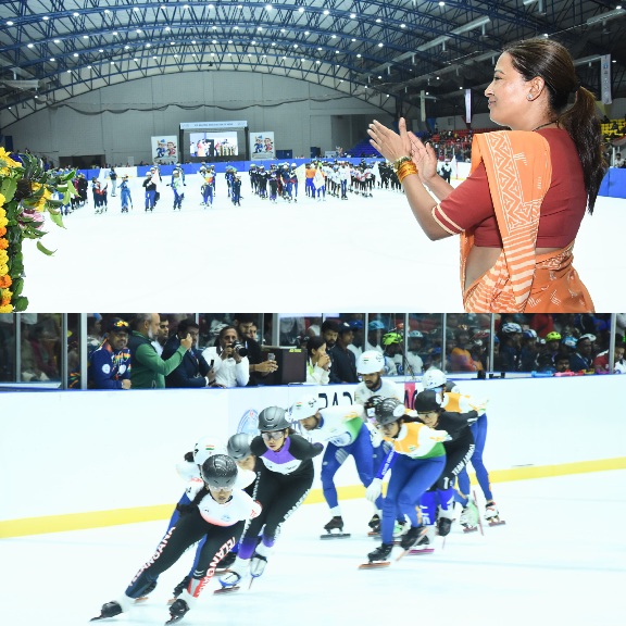देश की पहली इंडोर आइस स्केटिंग, नेशनल चैंपियनशिप का मेजबान बना देहरादून, खेल मंत्री रेखा आर्या।
