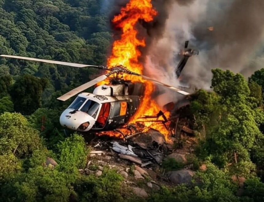 केदारनाथ के निकट हेलीकॉप्टर क्रैश, सात लोगों की मौत।