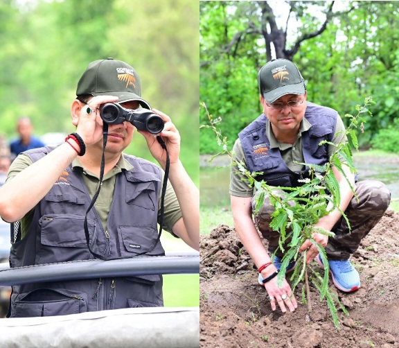 कार्बेट नेशनल पार्क में सीएम धामी ने किया, जंगल सफारी का अनुभव, ‘एक पेड़ माँ के नाम’ अभियान के तहत हुआ, 1000 से अधिक पौधारोपण।