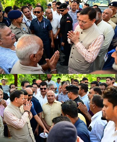 मुख्यमंत्री पुष्कर सिंह धामी ने, खटीमा में क्षेत्र की जनता से मुलाकात कर, उनकी समस्याओं के निस्तारण हेतु सरलीकरण, समाधान, निस्तारण एवं संतुष्टि के आधार पर हल करने के निर्देश संबंधित अधिकारियों को दिए।