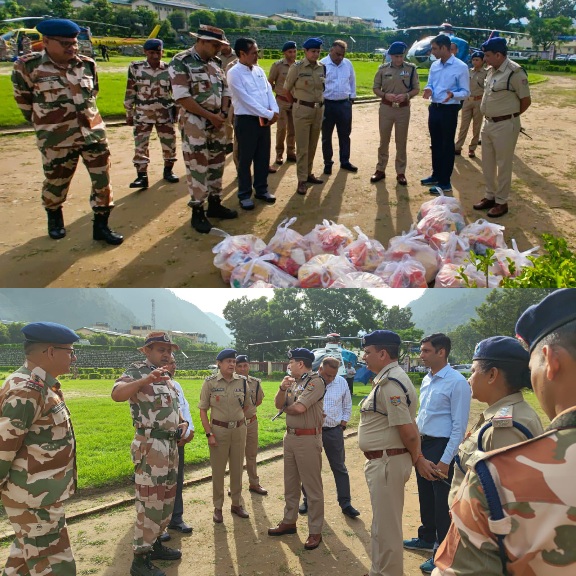धराली रेस्क्यू कार्यों का स्थलीय निरीक्षण, लेने के लिए उत्तरकाशी पहुंचे, डीजीपी दीपम सेठ।