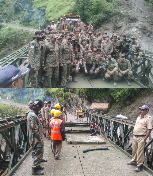 लिमच्यागाड में बना वैली ब्रिज, सोनगाड तक सड़क संपर्क बहाल।