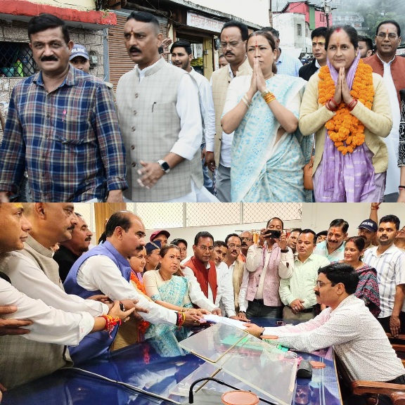 जिला पंचायत अध्यक्ष के लिए भाजपा उम्मीदवार, हेमा गैडा ने किया नामांकन, चुनाव प्रभारी कैबिनेट मंत्री रेखा आर्या ने, किया निश्चित जीत का दावा।