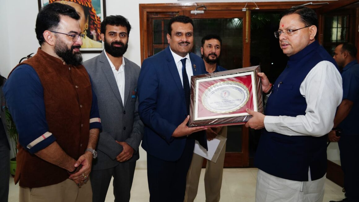 मुख्यमंत्री पुष्कर सिंह धामी से, आइस स्केटिंग एसोसिएशन ऑफ इंडिया के प्रतिनिधिमंडल ने की शिष्टाचार भेंट।