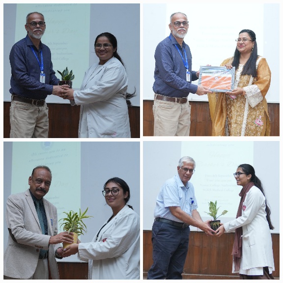 श्री गुरु राम राय मेडिकल काॅलेज में, शिष्यों ने किया गुरुओं का सम्मान।