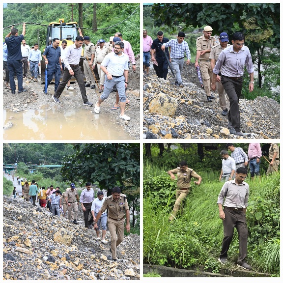 मुख्यमंत्री के निर्देश, आपदा प्रभावित क्षेत्रों में, ग्राउंड जीरो पर पहुंचे डीएम सविन बंसल।