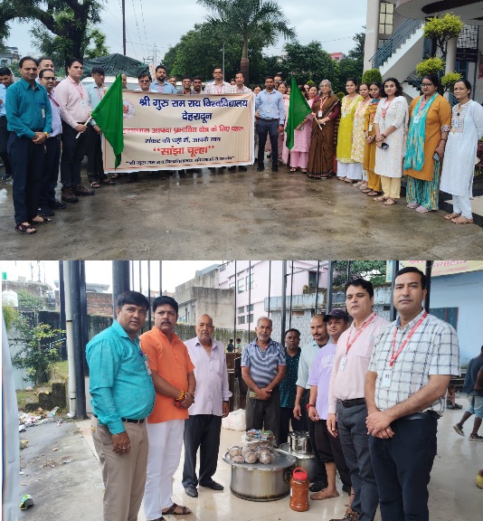 एसजीआरआर विश्वविद्यालय ने, सहस्त्रधारा के आपदा पीड़ितों के लिए लगाया सांझा चूल्हा।