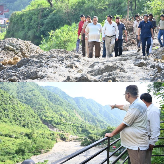 आपदा प्रभावित क्षेत्रों का निरीक्षण कर, मंत्री जोशी ने दिए युद्धस्तर पर राहत कार्यों के निर्देश।