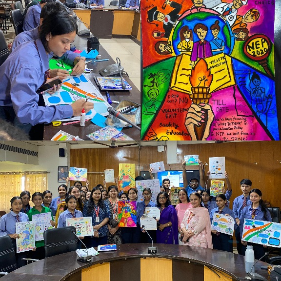 राष्ट्रीय शिक्षा नीति (NEP) 2020 पर पोस्टर मेकिंग प्रतियोगिता – श्री गुरु राम राय विश्वविद्यालय।