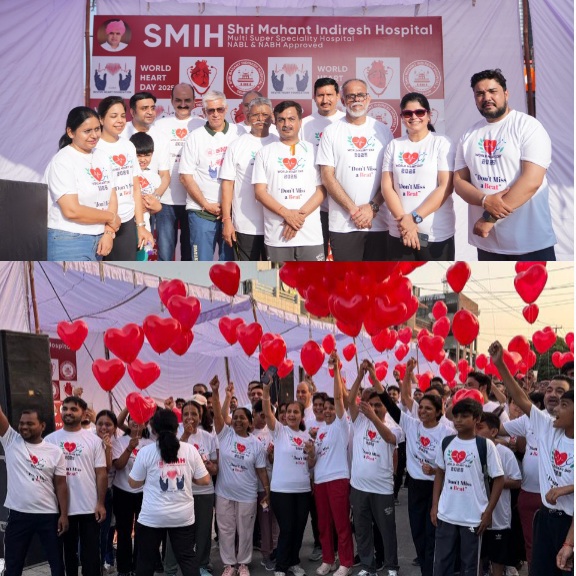 श्री महंत इन्दिरेश अस्पताल के डाॅक्टरों ने, साइक्लोथॉन और वॉकथॉन से दिया दिल को स्वस्थ रखने का संदेश।
