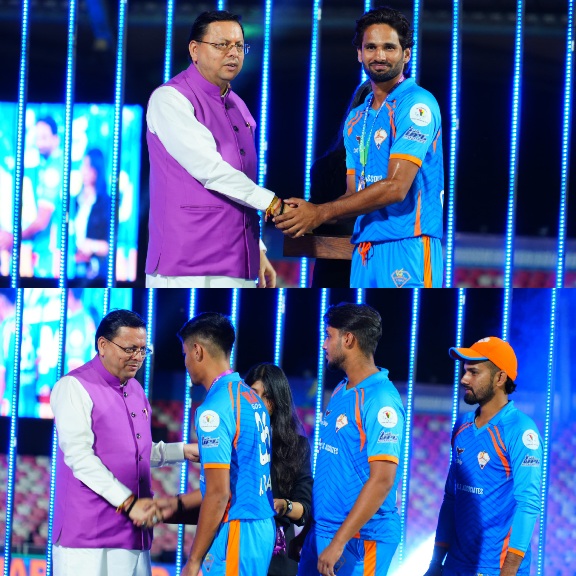 सीएम धामी ने किया उत्तराखंड प्रीमियर लीग, 2025 का समापन विजेता टीम को दी बधाई।