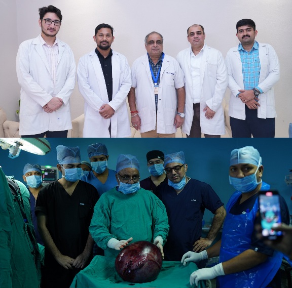 श्री महंत इन्दिरेश अस्पताल में सर्जिकल, मास्टरस्ट्रोक पेट से निकाली 13 किलो की गांठ।