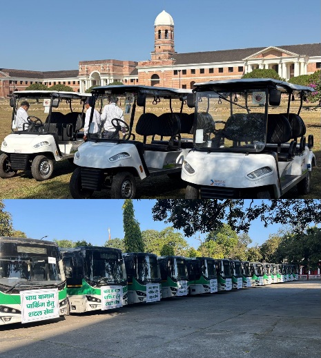 जिला प्रशासन के शटल वाहन, गोल्पकार्ट रहे आगंतुकों की सेवा में तत्पर। 