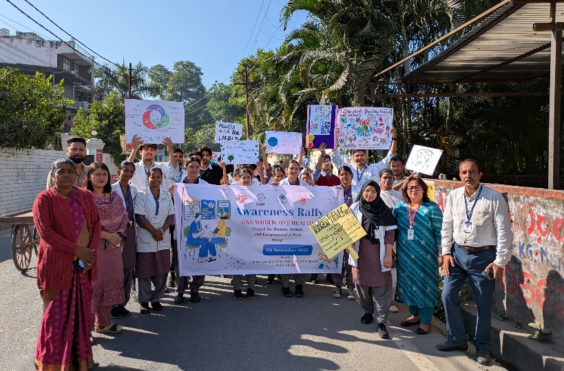 श्री गुरु राम राय मेडिकल काॅलेज, एवम् आईसीएमआर-आईएपीएसएम के संयुक्त तत्वावधान में, जागरूकता रैली का आयोजन। 