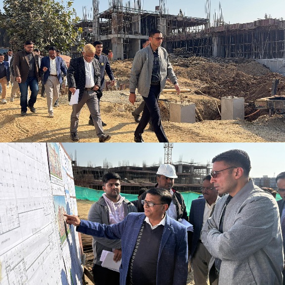 डीएम बंसल पंहुचे निर्माणाधीन ग्रीन बिल्डिंग, कार्यों का निरीक्षण कर धीमी प्रगति पर, कार्यदायी संस्था के अधिकारियों को लगाई फटकार।