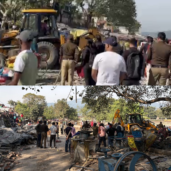 डीएम सविन बंसल के निर्देश पर, एसडीएम एवं नगर आयुक्त ऋषिकेश के नेतृत्व में, चंद्रभागा में अवैध अतिक्रमण ध्वस्त।