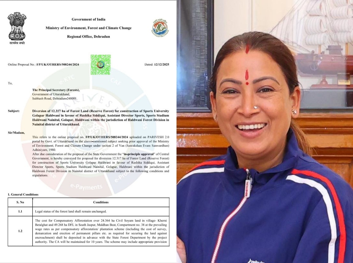 स्पोर्ट्स यूनिवर्सिटी के लिए भूमि को मिली केंद्र की मंजूरी, वन विभाग की जमीन को लेकर बना प्रतिरोध हुआ दूर।