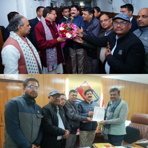 राज्य निगम कर्मचारी महासंघ ने की, मुख्यमंत्री पुष्कर धामी सहित वरिष्ठ नौकरशाहों से मुलाकात, नववर्ष की दी  शुभकामनाएं।