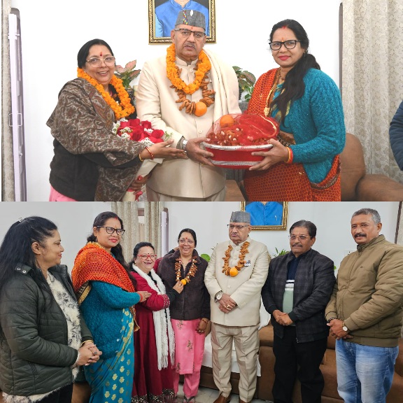 मकर संक्रांति व घुघुतिया त्यार पर्व पर, कुर्मांचल परिषद के सदस्यों ने कैबिनेट मंत्री गणेश जोशी को दी शुभकामनाएं।