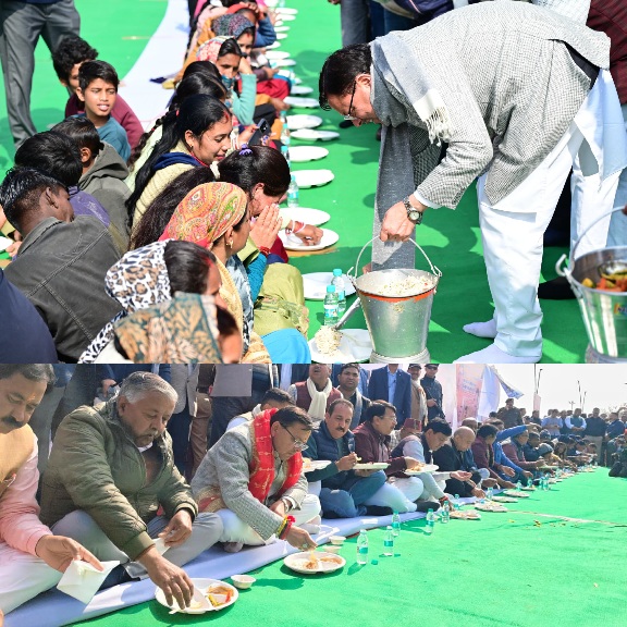 टनकपुर में संस्कृति और समरसता का उत्सव, मुख्यमंत्री धामी ने लिया खिचड़ी प्रसाद।