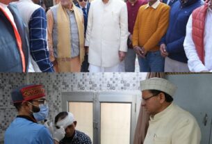 पीपलकोटी में स्वास्थ्य व्यवस्थाओं का जायजा लेने पहुँचे, मुख्यमंत्री पुष्कर धामी।