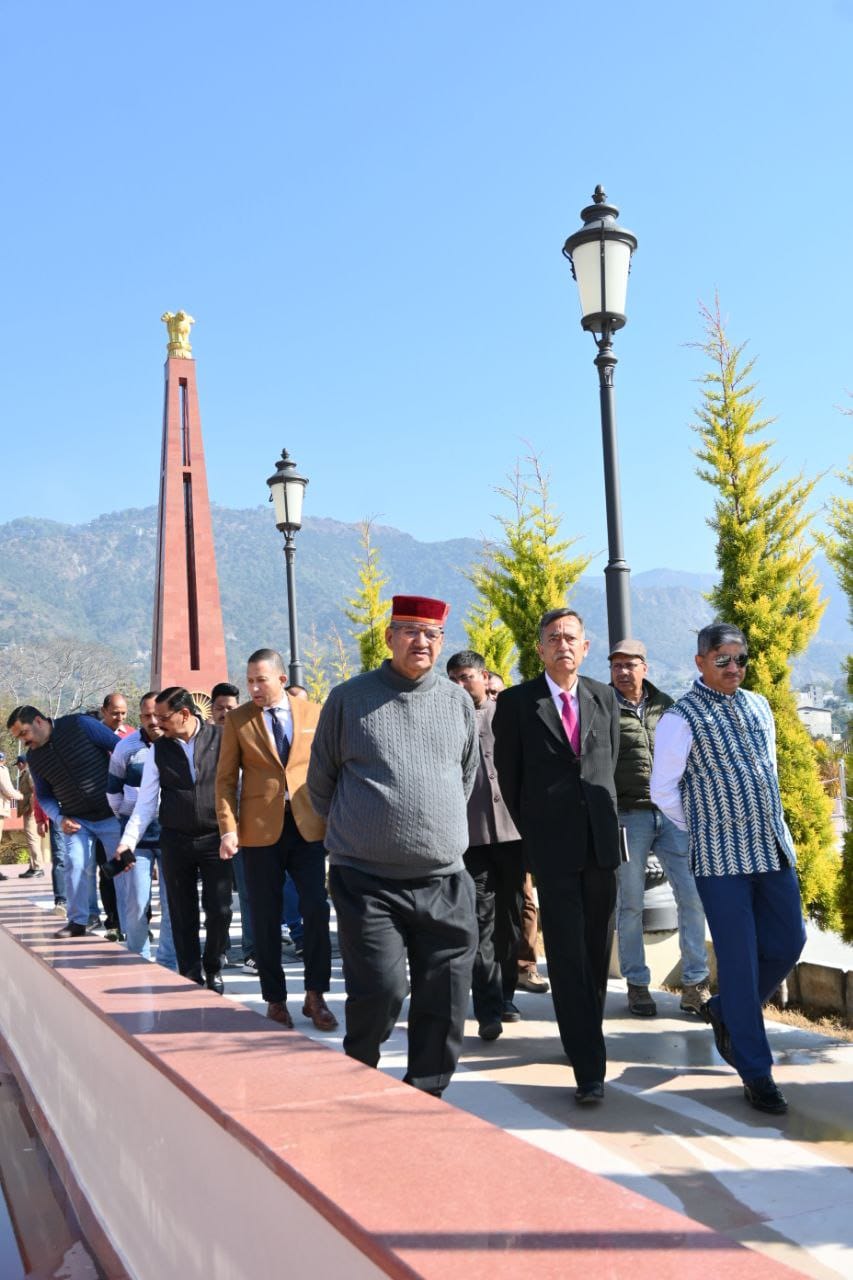 निर्माणाधीन सैन्यधाम के अंतिम चरणों के निर्माण कार्यों का किया निरीक्षण, सैनिक कल्याण मंत्री गणेश जोशी।