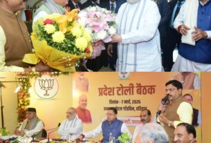 टोली बैठक मे अमित शाह ने की, संगठन के प्रमुख नेताओं से चर्चा किया मार्गदर्शन।