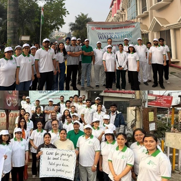 श्री महंत इन्दिरेश अस्पताल के नेत्र रोग विभाग ने, ग्लूकोमा से बचाव का दिया संदेश।