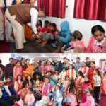 मसूरी राधा कृष्ण मंदिर में महाअष्टमी में के अवसर पर, 151 कन्याओं का किया सामूहिक पूजन, कैबिनेट मंत्री गणेश जोशी।