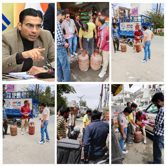 डीएम सविन बंसल की क्यूआरटी अलर्ट, घरेलू गैस के व्यावसायिक उपयोग पर 16 सिलेंडर जब्त।