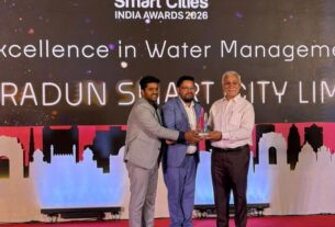 11वें स्मार्ट सिटी कन्वर्जेंस एक्सपो में, देहरादून स्मार्ट सिटी को जल प्रबंधन में उत्कृष्टता के लिए किया गया सम्मानित।
