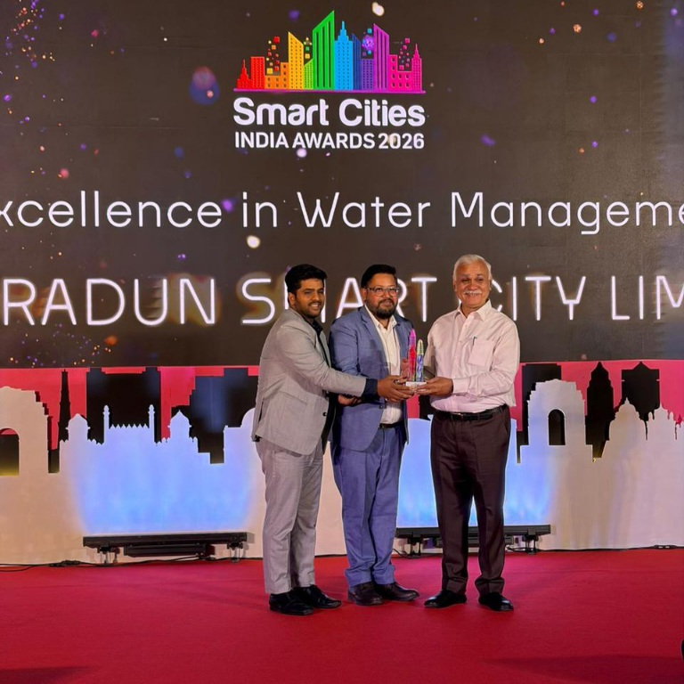 11वें स्मार्ट सिटी कन्वर्जेंस एक्सपो में, देहरादून स्मार्ट सिटी को जल प्रबंधन में उत्कृष्टता के लिए किया गया सम्मानित।