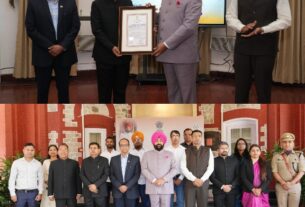 आपदा में उत्कृष्ट कार्य करने वाले कार्मिकों को राज्यपाल ने किया सम्मानित।