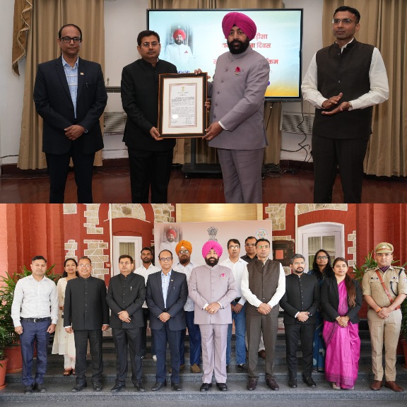 आपदा में उत्कृष्ट कार्य करने वाले कार्मिकों को राज्यपाल ने किया सम्मानित।