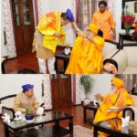 सीएम धामी से श्री केदारनाथ धाम के रावल, श्री श्री श्री 1008 भीमाशंकर लिंग ने शिष्टाचार भेंट कर उन्हें दिया आशीर्वाद।