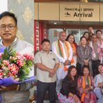 अरुणाचल प्रदेश आगमन पर ईटानगर एयरपोर्ट पर, कृषि मंत्री गणेश जोशी का पार्टी कार्यकर्तागण ने किया स्वागत।