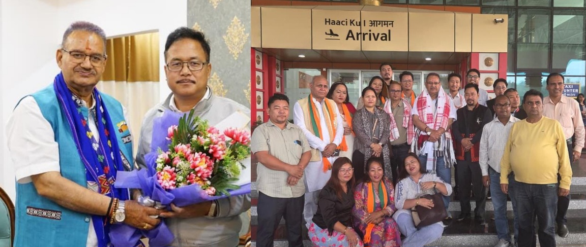 अरुणाचल प्रदेश आगमन पर ईटानगर एयरपोर्ट पर, कृषि मंत्री गणेश जोशी का पार्टी कार्यकर्तागण ने किया स्वागत।