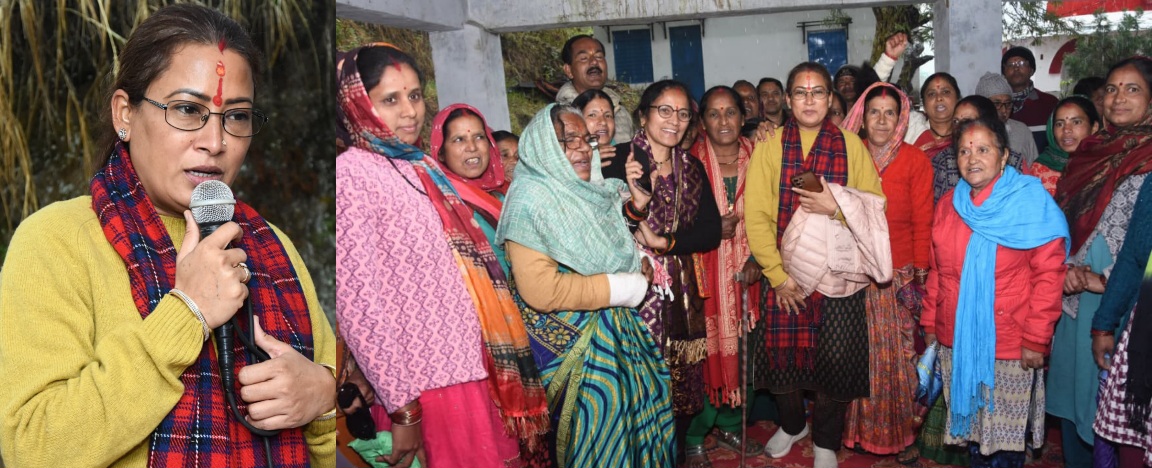 कैबिनेट मंत्री रेखा आर्या ने सोमेश्वर के, कंडोलिया मनान में जन मिलन कार्यक्रम में 13.50 लाख की घोषणा की।