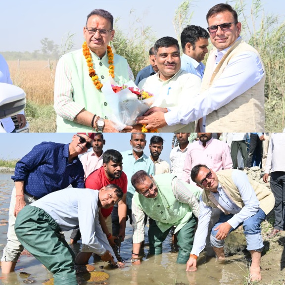 कृषि मंत्री गणेश जोशी ने हरिद्वार में, मखाना की खेती का किया औपचारिक शुभारंभ।