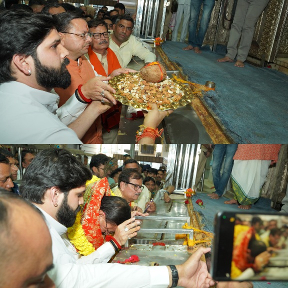 सीएम धामी ने आज राजस्थान के सीकर जनपद में स्थित, बाबा खाटू श्याम मंदिर पहुंचकर किए विधिवत दर्शन एवं पूजन।