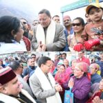 मुख्यमंत्री धामी पहुंचे भारत के प्रथम सीमांत गांव माणा, विकास कार्यों का लिया जायजा।